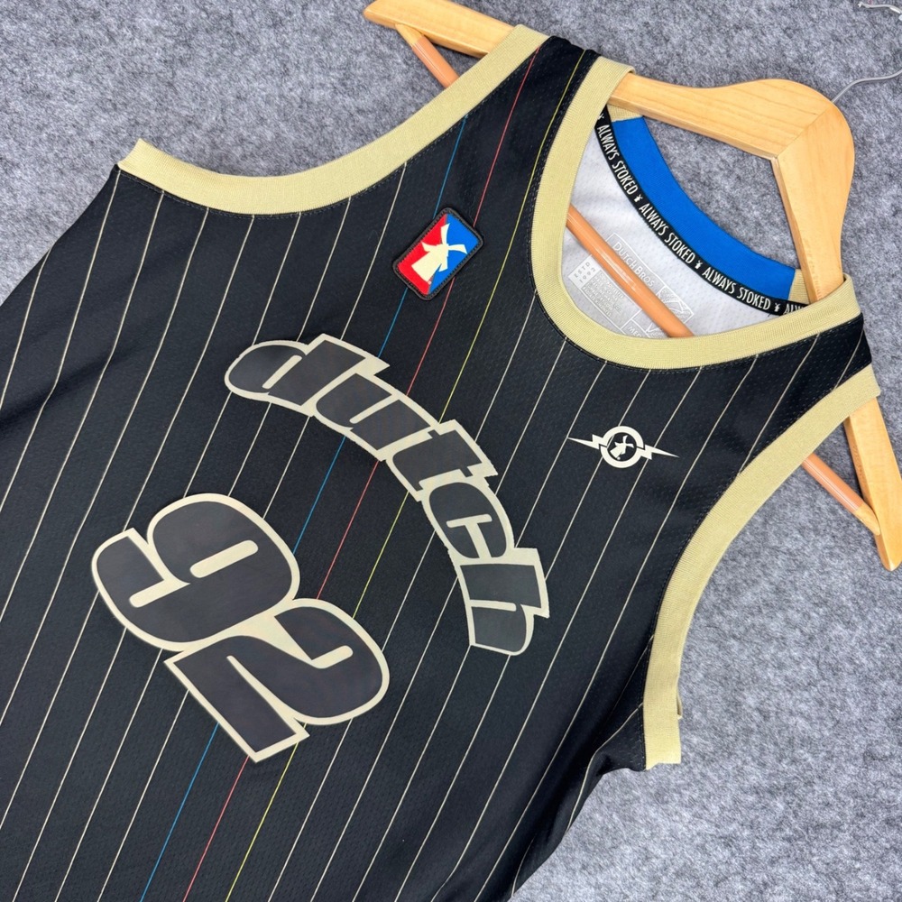 Dutch Bros Coffee 92 Basketball‎ Jersey Black Pinstripe Womens Medium